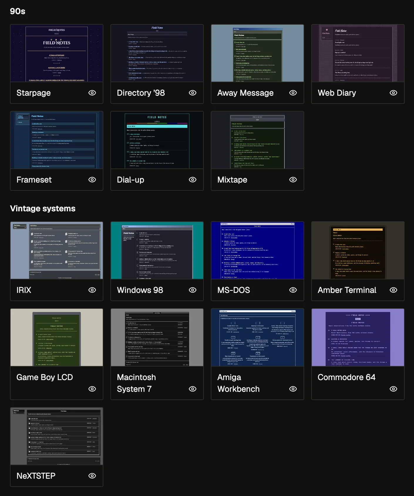 Dark themes